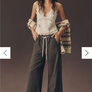 Pilcro Wide-Leg Pants in Dark Gray